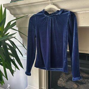 Boden Velvet Frill Neck Top